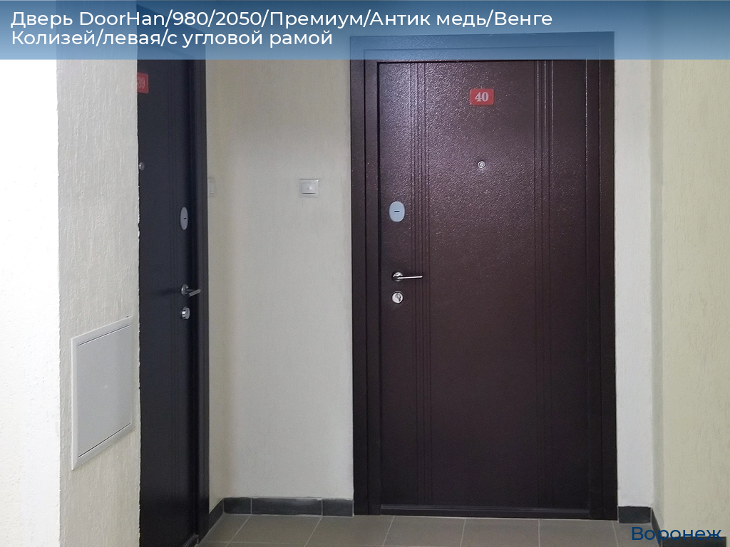 Дверь DoorHan/980/2050/Премиум/Антик медь/Венге Колизей/левая/с угловой рамой, voronezh.doorhan.ru
