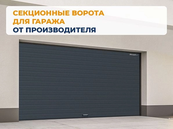 Cекционные ворота 4000х2500 мм антрацитовые DoorHan RSD02, voronezh.doorhan.ru